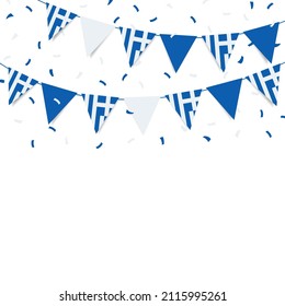 Vector Illustration of Greek Independence Day. Garland with the flag of Greece on a white background.
