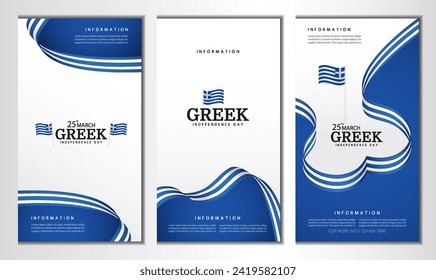 Vector Illustration of Greek Independence Day. Banner set
