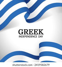 Vector Illustration of Greek Independence Day. National ribbon
