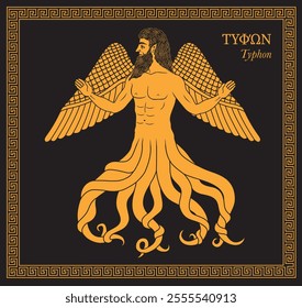 Vector illustration of a Greek mythological monster Typhon