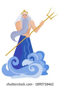 Vector illustration of greek Olympic god of water