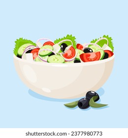 Vector illustration of Greek salad isolated on a white background