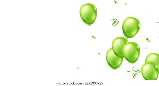 Vector illustration green 3D helium balloon design.