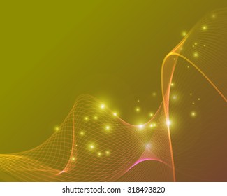 
vector illustration green abstract background with lines and grid