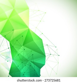 Vector illustration of green abstract geometric background