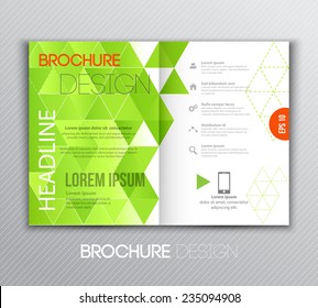 Vector illustration green  Abstract template brochure design with geometric background