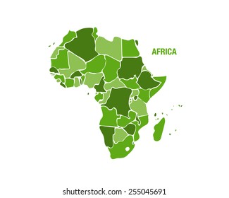 Vector illustration of a green Africa map