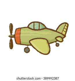 Vector illustration of green airplane