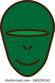 Vector illustration of green alien with non-standart glasses