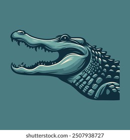 vector illustration of a green alligator