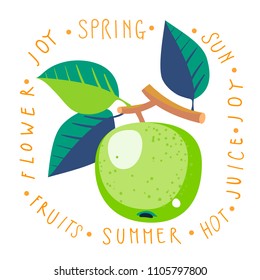 Vector Illustration Of Green Apple