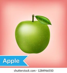 Vector Illustration Of Green Apple