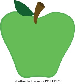Vector illustration of a green apple