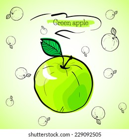 Vector illustration of a green apple