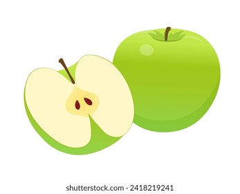 Vector illustration of green apple