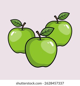 vector illustration of a green apple