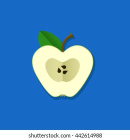 Vector Illustration of green apple