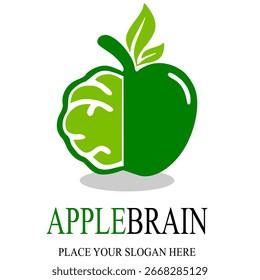 Ilustración vectorial de un icono de manzana verde