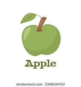 Vektorgrafik von grünem Apfel auf weißem Hintergrund