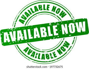 Vector illustration of green available stamp on white background