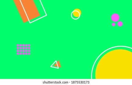 Vector illustration of green background. Cool background design for posters. combination of square and circle objects