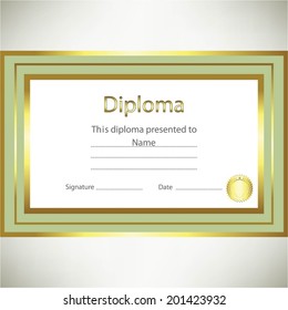 Vector illustration of Green background, diploma