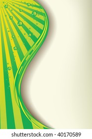 Vector illustration a green background with drops