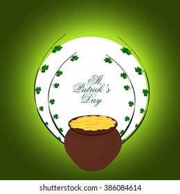Vector illustration or green background for lucky day st. Patrick's day with beautiful typography.