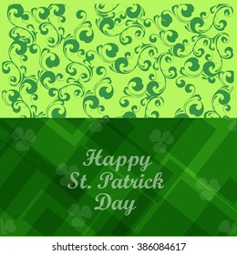 Vector illustration or green background for lucky day st. Patrick's day with beautiful typography.