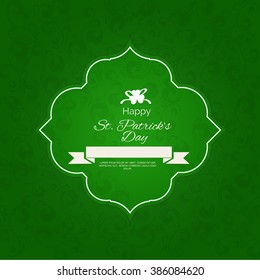 Vector illustration or green background for lucky day st. Patrick's day with beautiful typography.