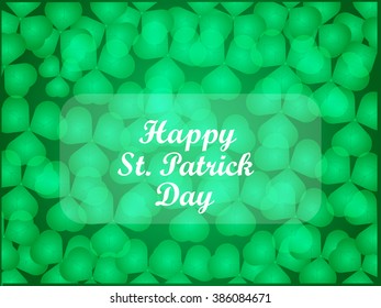 Vector illustration or green background for lucky day st. Patrick's day with beautiful typography.