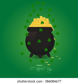 Vector illustration or green background for lucky day st. Patrick's day with beautiful typography.
