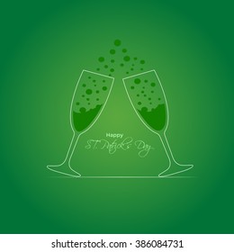 Vector illustration or green background for lucky day st. Patrick's day with beautiful typography.