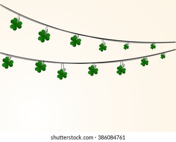 Vector illustration or green background for lucky day st. Patrick's day with beautiful typography.