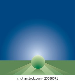 vector illustration with green ball