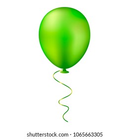Vector illustration of a green balloon isolated on white