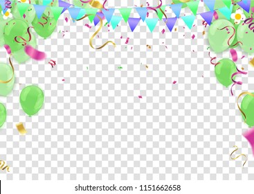 Vector Illustration of Green Balloons