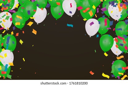 Vector Illustration of Green Balloons