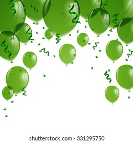 Vector Illustration of Green Balloons