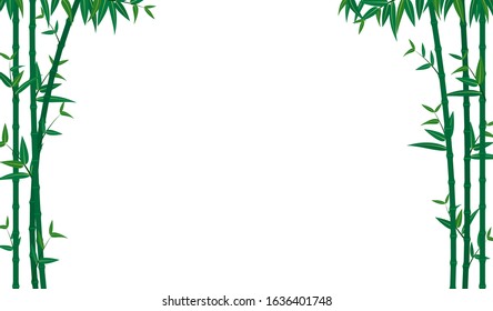 Vector illustration of green bamboo template background 
