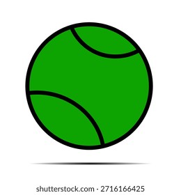 Ilustración vectorial de una pelota de béisbol verde. Una pelota de béisbol con un diseño sencillo.