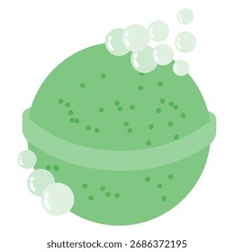 Ilustración vectorial de un baño verde efervescente con burbujas
