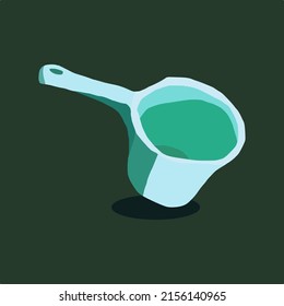 vector illustration of a green bathing dipper. suitable for multipurpose creative design materials.