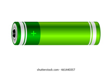 Vector illustration of green battery
