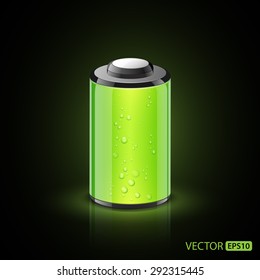 Vector illustration of green battery icon