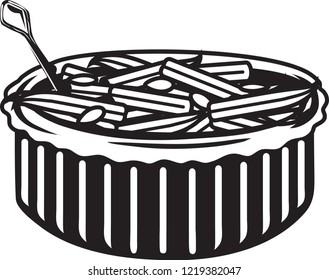 Vector illustration of a green bean casserole icon or symbol