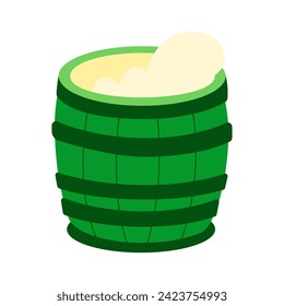 Ilustración vectorial con barril de cerveza verde para el Día de San Patricio