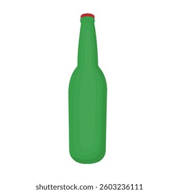 vector illustration of a green beer bottle	