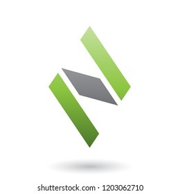 Vector Illustration of Green and Black Diamond Shaped Letter N isolated on a White Background - Powered by Shutterstock - Get 15% off with code: PIKWIZARD15