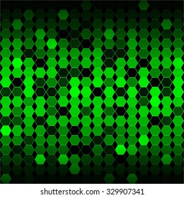 Vector illustration of Green black mosaic.